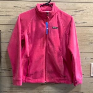Columbia girls hot pink fleece jacket youth L